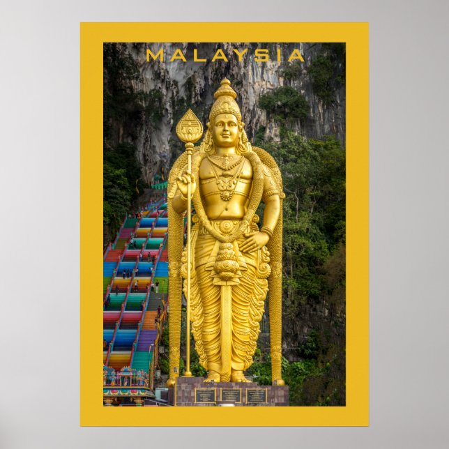 Póster texto personalizado Malasia (Frente)