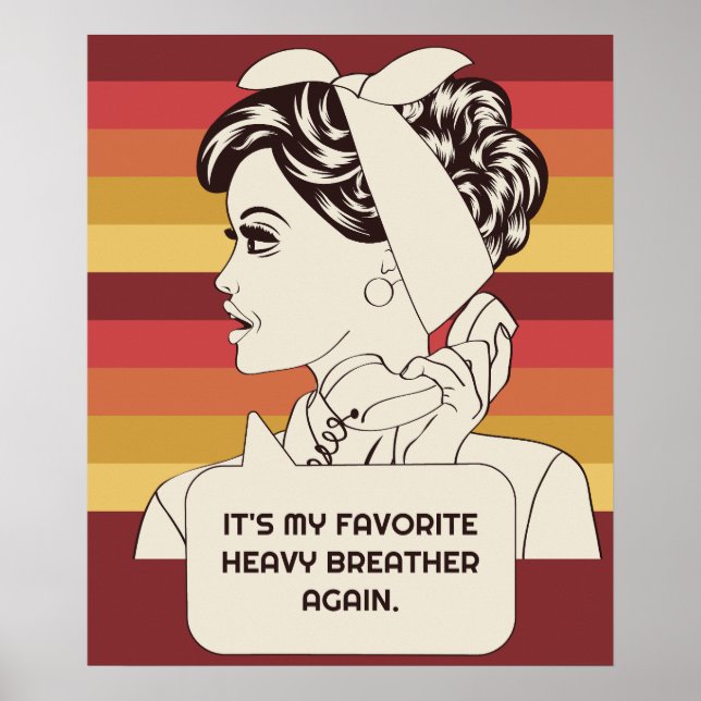 Póster Texto personalizado mujer retro (Frente)