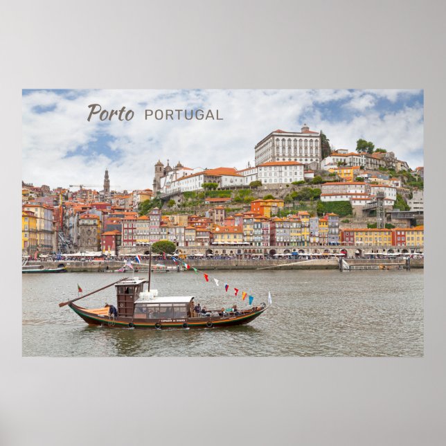 Póster Texto personalizado Oporto Portugal (Frente)