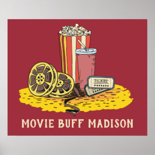 Póster Texto personalizado Película Buff