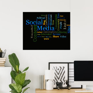 Póster Texto relacionado a medios sociales