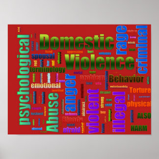 Póster Texto relacionado con el abuso de la violencia dom