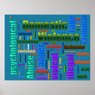 Póster Texto relacionado con el abuso de la violencia dom