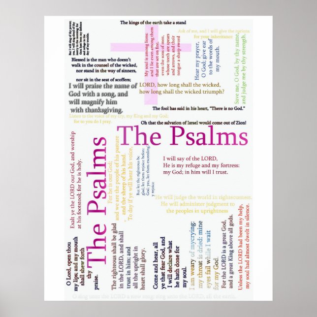 Póster Texto relacionado con la Biblia de los salmos (Frente)