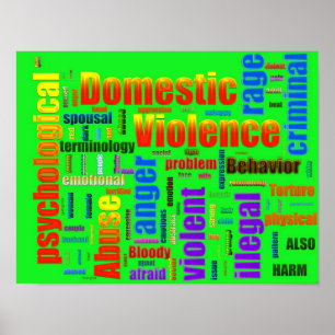 Póster Texto relacionado del abuso de la violencia en el