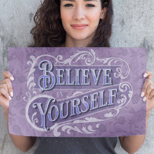 Póster Texto retro Florece Violeta De Cita Motivacional