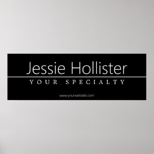 Póster Texto simple y clásico en blanco sobre negro