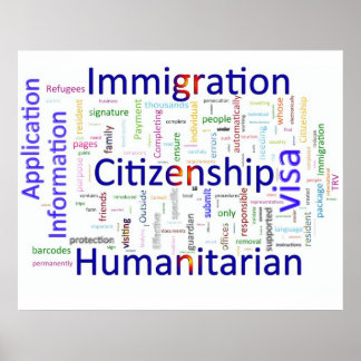Póster Texto sobre inmigración y ciudadanía