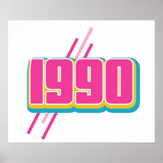 Póster texto vintage de 1990 (Frente)