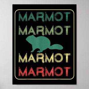 Póster Texto vintage de silueta del día de la marmota imp