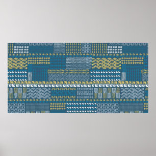 Póster Textos y formas dibujadas a mano Patrón de cosecha