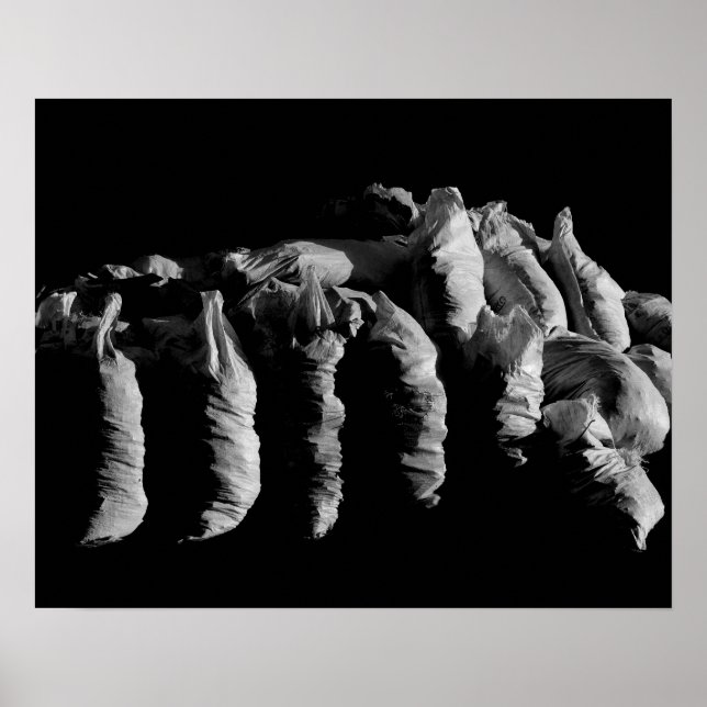 Póster Textura abstracta Black White Sacks Art Photograph (Frente)
