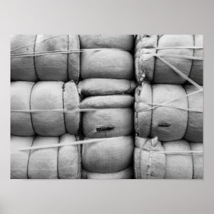 Póster Textura abstracta sacos en blanco y negro