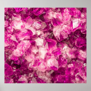 Póster Textura Ametista De Cristal Rosa Sin Marea.