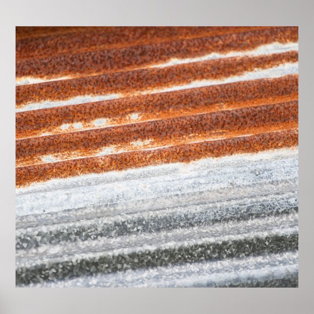 Póster Textura antigua de superficie de zinc rusto (Frente)