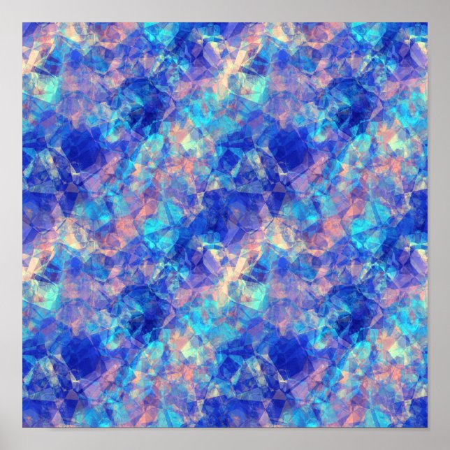 Póster Textura arrugada azul Azure (Frente)