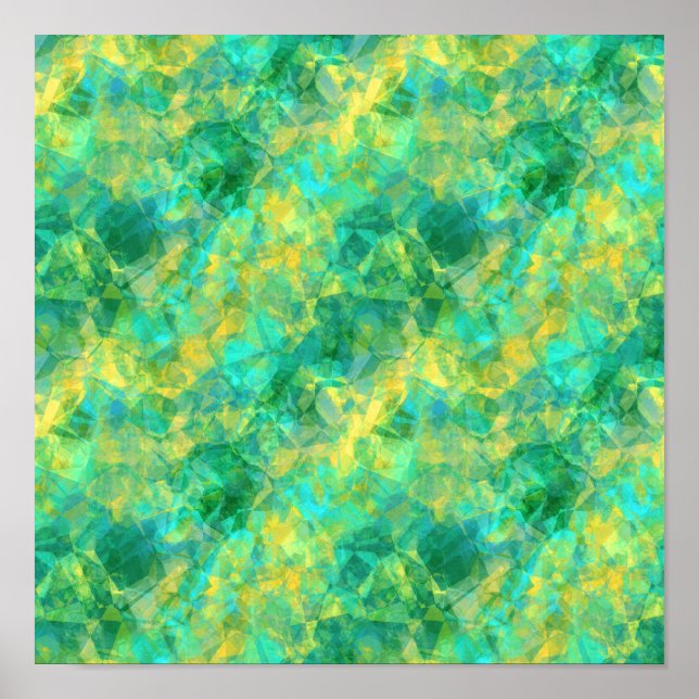 Póster Textura arrugada verde esmeralda (Frente)