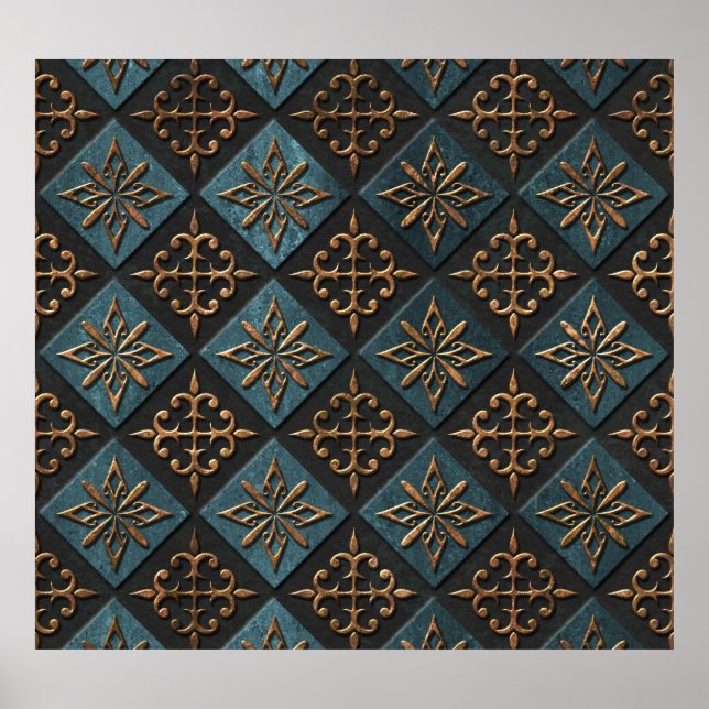 Póster Textura de bronce con estampado. (Frente)
