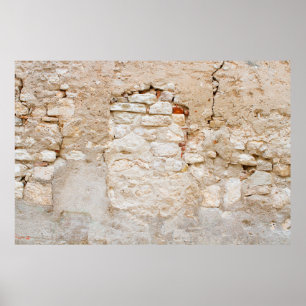 Póster Textura de cierre de la pared de piedra antigua ab