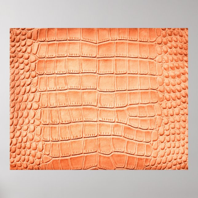 Póster Textura de cuero de cocodrilo marrón claro (Frente)