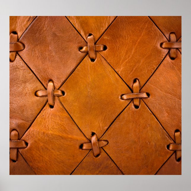 Póster Textura de cuero, detalle natural del selvage. (Frente)