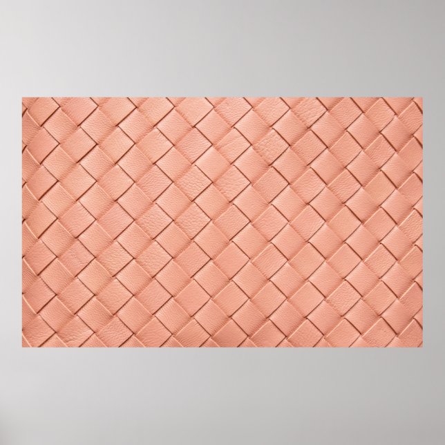 Póster Textura de cuero trenzado rosa claro (Frente)