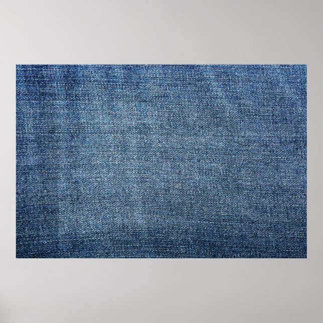 Póster Textura de denim de Shabby para fondo. Jeans azule (Frente)