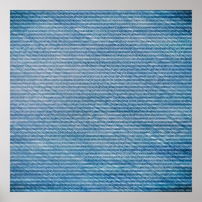 Póster Textura de denim sin soldadura en azul de los jean (Frente)