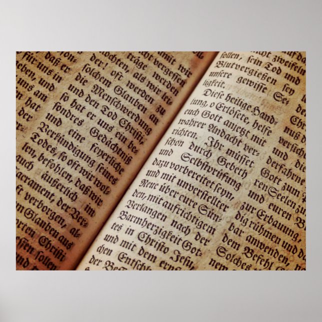 Póster Textura de escritura de la página del libro de la  (Frente)