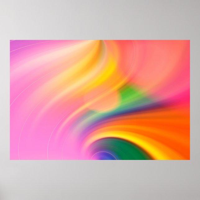 Póster Textura de fondo de acuarela de ondas (Frente)