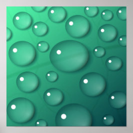 Póster Textura de gota de agua turquesa