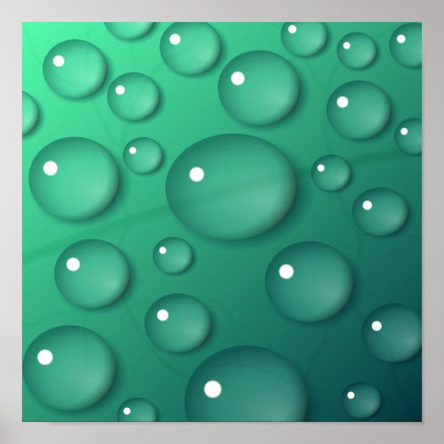 Póster Textura de gota de agua turquesa (Frente)
