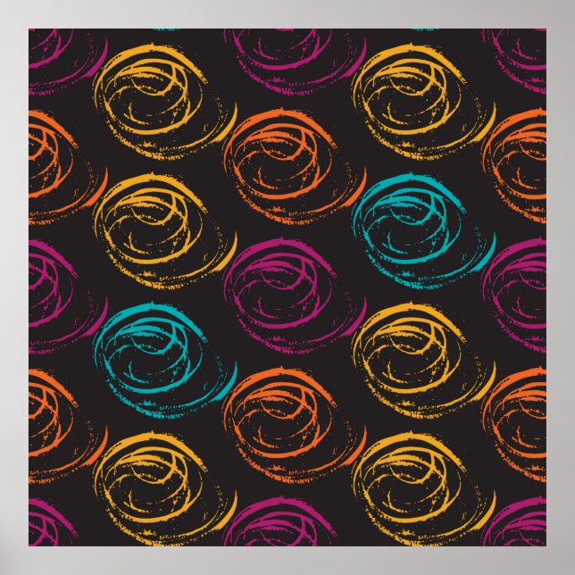 Póster Textura de grano pintada a mano. Elemento geométri (Frente)