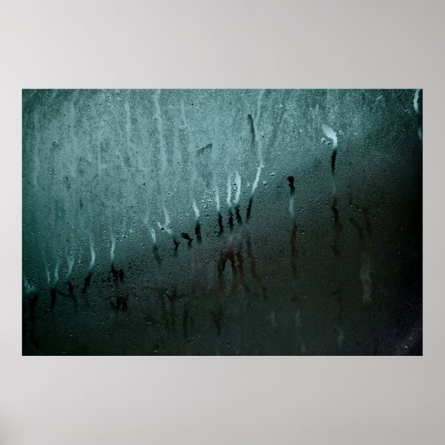 Póster Textura de humedad de la ventana de vidrio (Frente)