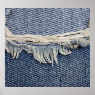 Póster Textura de jeans despojados, fondo elegante.