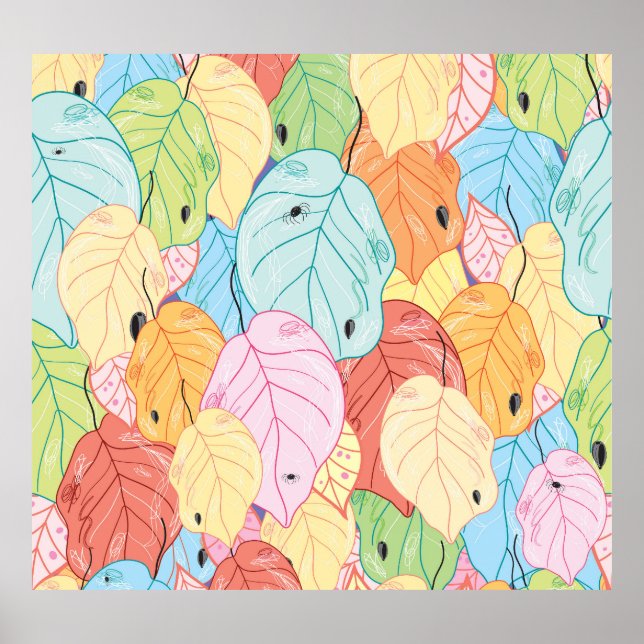 Póster Textura de la hoja brillante: la naturaleza inspir (Frente)