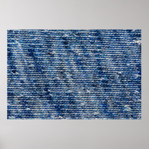 Póster Textura de lana de punto azul