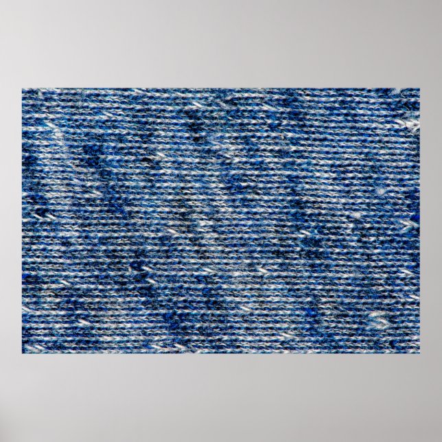 Póster Textura de lana de punto azul (Frente)