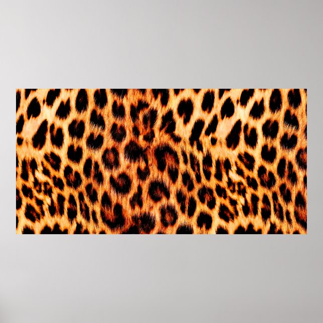 Póster Textura de leopardo sin foco, piel de leopardo, an (Frente)