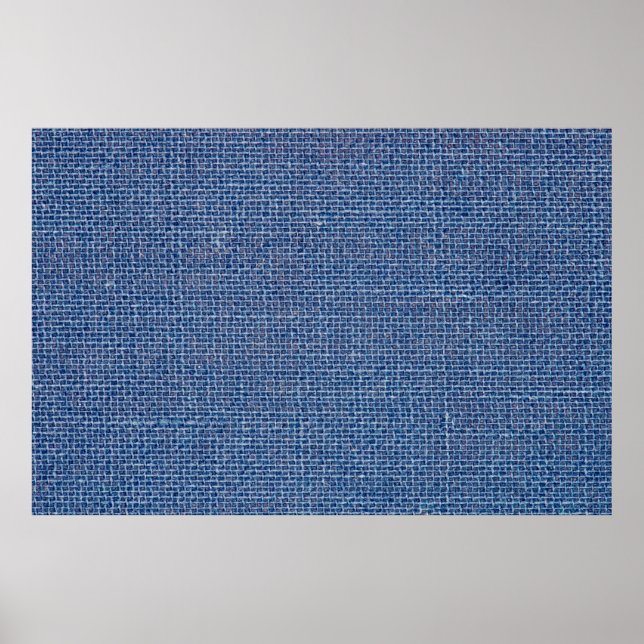 Póster Textura de lino azul cierre fondo de foto. (Frente)