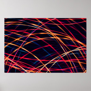 Póster Textura de luces de neón con exposición larga.abst