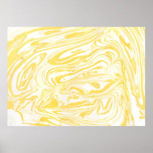 Póster Textura de mármol amarillo. Dibujo de mano