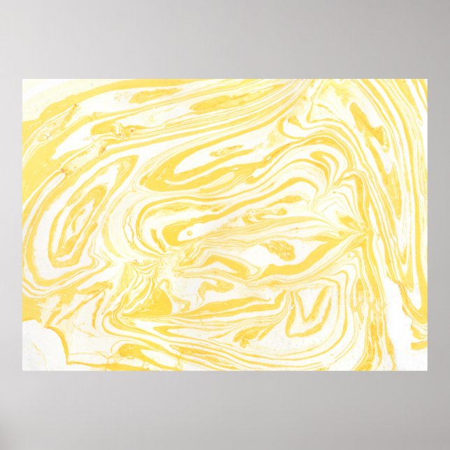 Póster Textura de mármol amarillo. Dibujo de mano (Frente)