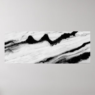 Póster textura de mármol blanco y negro natural, lujosa
