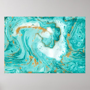 Póster Textura de mármol decorativa. Pintura abstracta. T