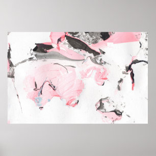 Póster Textura de mármol rosa y negro. Dibujo de mano