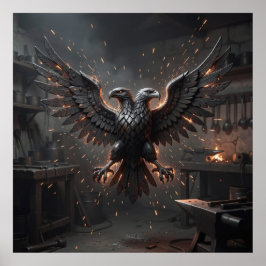 Póster Textura de metal pesado Águila Reliquia Blacksmith