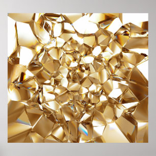 Póster Textura de oro de cristal abstracto en 3D.