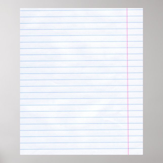 Póster textura de papel de cuaderno líneas (Frente)
