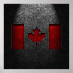 Póster Textura de piedra de la bandera de Canadá